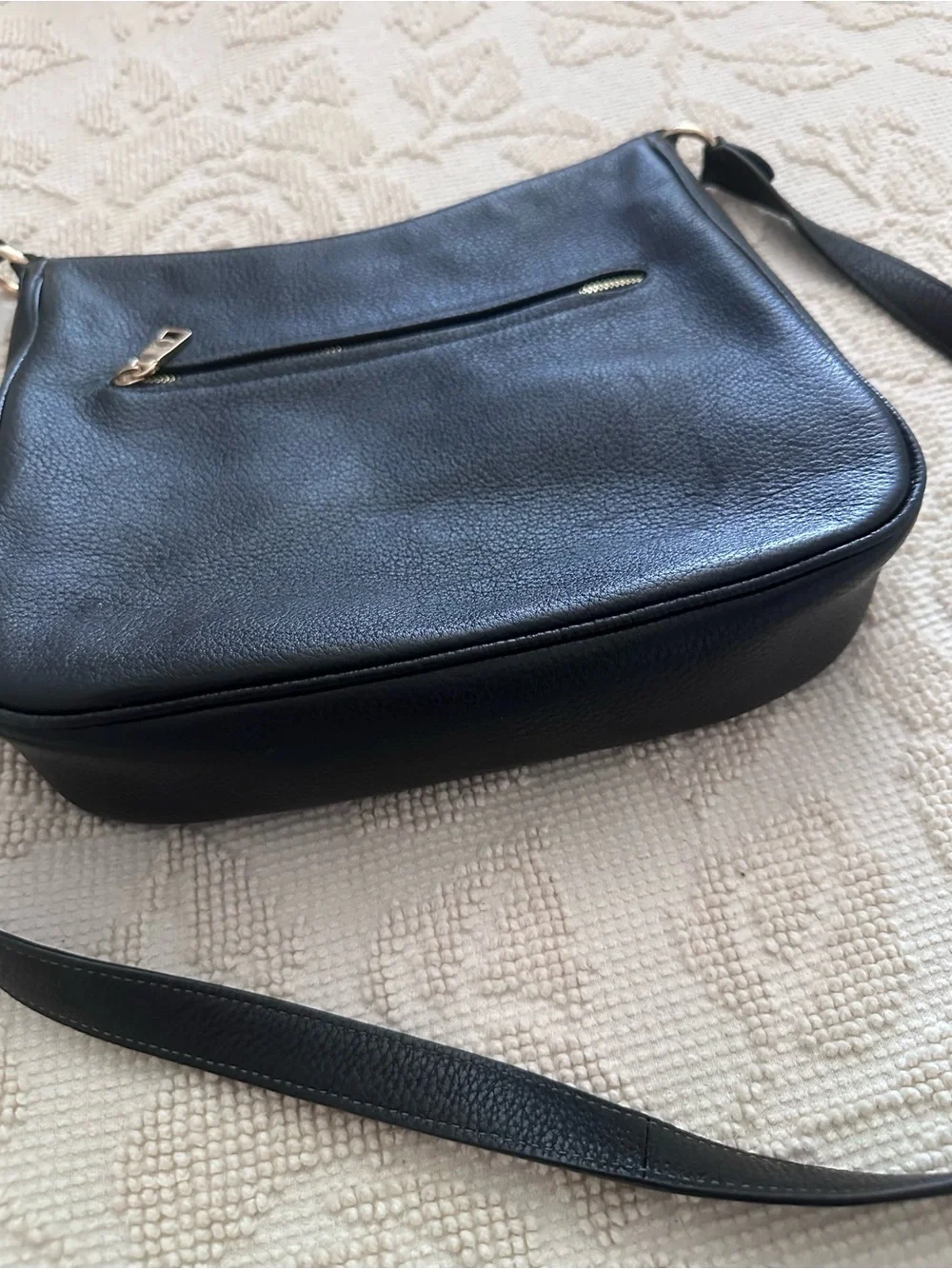 Coach File Bag Pebbled Leather Shoulder Crossbody with Gold Hardware